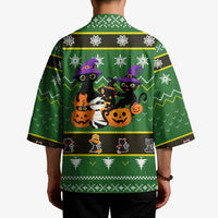 Cat Cute Witcher Noel Christmas Kimono Xmas Holiday Patterns - Wonder Print Shop