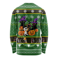 Cat Cute Witcher Noel Christmas Long Sleeve Shirt Xmas Holiday Patterns - Wonder Print Shop