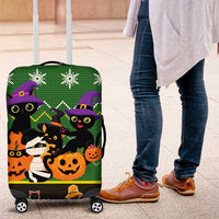 Cat Cute Witcher Noel Christmas Luggage Cover Xmas Holiday Patterns - Wonder Print Shop