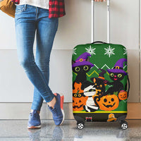 Cat Cute Witcher Noel Christmas Luggage Cover Xmas Holiday Patterns - Wonder Print Shop