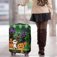 Cat Cute Witcher Noel Christmas Luggage Cover Xmas Holiday Patterns - Wonder Print Shop