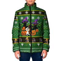 Cat Cute Witcher Noel Christmas Padded Jacket Xmas Holiday Patterns - Wonder Print Shop