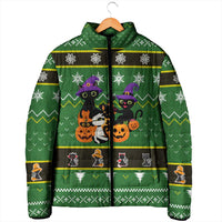 Cat Cute Witcher Noel Christmas Padded Jacket Xmas Holiday Patterns - Wonder Print Shop