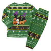 Cat Cute Witcher Noel Christmas Pajama Set Xmas Holiday Patterns - Wonder Print Shop
