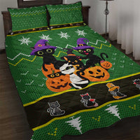 Cat Cute Witcher Noel Christmas Quilt Bed Set Xmas Holiday Patterns - Wonder Print Shop