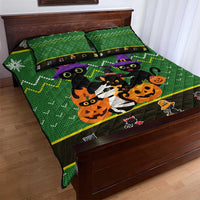 Cat Cute Witcher Noel Christmas Quilt Bed Set Xmas Holiday Patterns - Wonder Print Shop