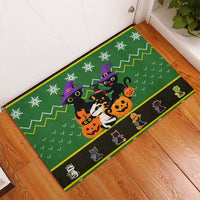 Cat Cute Witcher Noel Christmas Rubber Doormat Xmas Holiday Patterns - Wonder Print Shop