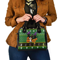 Cat Cute Witcher Noel Christmas Shoulder Handbag Xmas Holiday Patterns - Wonder Print Shop