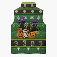Cat Cute Witcher Noel Christmas Sleeveless Puffer Jacket Xmas Holiday Patterns - Wonder Print Shop