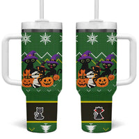 Cat Cute Witcher Noel Christmas Tumbler With Handle Xmas Holiday Patterns - Wonder Print Shop