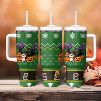 Cat Cute Witcher Noel Christmas Tumbler With Handle Xmas Holiday Patterns - Wonder Print Shop