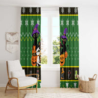 Cat Cute Witcher Noel Christmas Window Curtain Xmas Holiday Patterns - Wonder Print Shop