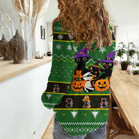 Cat Cute Witcher Noel Christmas Women Casual Shirt Xmas Holiday Patterns - Wonder Print Shop