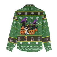 Cat Cute Witcher Noel Christmas Women Casual Shirt Xmas Holiday Patterns - Wonder Print Shop