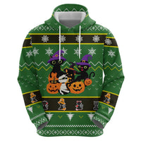 Cat Cute Witcher Noel Christmas Zip Hoodie Xmas Holiday Patterns - Wonder Print Shop