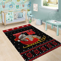 Cat Dashing Through The No Christmas Area Rug Xmas Holiday Patterns - Wonder Print Shop