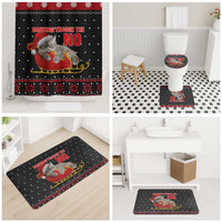 Cat Dashing Through The No Christmas Bathroom Set Xmas Holiday Patterns - Wonder Print Shop