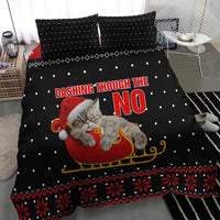 Cat Dashing Through The No Christmas Bedding Set Xmas Holiday Patterns - Wonder Print Shop