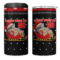 Cat Dashing Through The No Christmas 4 in 1 Can Cooler Tumbler Xmas Holiday Patterns - Wonder Print Shop