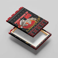 Cat Dashing Through The No Christmas Canvas Wall Art Xmas Holiday Patterns - Wonder Print Shop