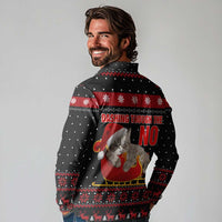 Cat Dashing Through The No Christmas Long Sleeve Polo Shirt Xmas Holiday Patterns - Wonder Print Shop