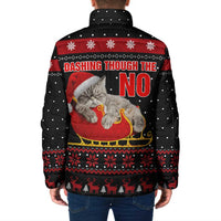 Cat Dashing Through The No Christmas Padded Jacket Xmas Holiday Patterns - Wonder Print Shop