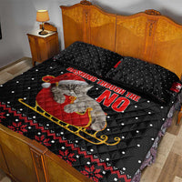 Cat Dashing Through The No Christmas Quilt Bed Set Xmas Holiday Patterns - Wonder Print Shop