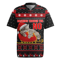 Cat Dashing Through The No Christmas Rugby Jersey Xmas Holiday Patterns - Wonder Print Shop