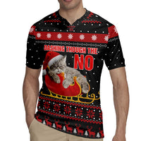 Cat Dashing Through The No Christmas Rugby Jersey Xmas Holiday Patterns - Wonder Print Shop