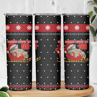 Cat Dashing Through The No Christmas Skinny Tumbler Xmas Holiday Patterns - Wonder Print Shop