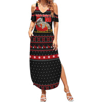 Cat Dashing Through The No Christmas Summer Maxi Dress Xmas Holiday Patterns - Wonder Print Shop