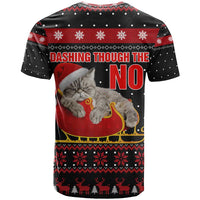 Cat Dashing Through The No Christmas T Shirt Xmas Holiday Patterns - Wonder Print Shop
