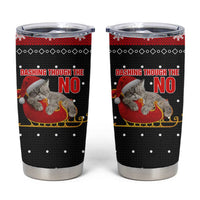 Cat Dashing Through The No Christmas Tumbler Cup Xmas Holiday Patterns - Wonder Print Shop