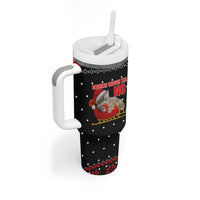 Cat Dashing Through The No Christmas Tumbler With Handle Xmas Holiday Patterns - Wonder Print Shop