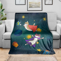 Cat Galaxy Christmas Blanket Xmas Holiday Patterns - Wonder Print Shop