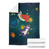 Cat Galaxy Christmas Blanket Xmas Holiday Patterns - Wonder Print Shop