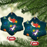 Cat Galaxy Christmas Ceramic Ornament Xmas Holiday Patterns - Wonder Print Shop