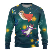 Cat Galaxy Christmas Ugly Christmas Sweater Xmas Holiday Patterns - Wonder Print Shop