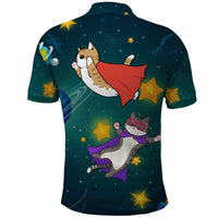 Cat Galaxy Christmas Polo Shirt Xmas Holiday Patterns - Wonder Print Shop