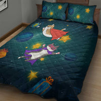 Cat Galaxy Christmas Quilt Bed Set Xmas Holiday Patterns - Wonder Print Shop