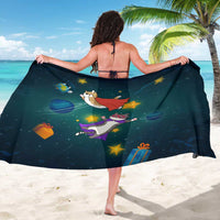 Cat Galaxy Christmas Sarong Xmas Holiday Patterns - Wonder Print Shop