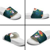 Cat Galaxy Christmas Slide Sandals Xmas Holiday Patterns - Wonder Print Shop
