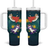 Cat Galaxy Christmas Tumbler With Handle Xmas Holiday Patterns - Wonder Print Shop
