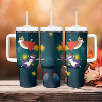 Cat Galaxy Christmas Tumbler With Handle Xmas Holiday Patterns - Wonder Print Shop