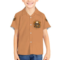 She Is Sunshine Sunflower Skull Family Matching Long Sleeve Bodycon Dress and Hawaiian Shirt - Wonder Print Shop