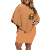 She Is Sunshine Sunflower Skull Family Matching Off Shoulder Short Dress and Hawaiian Shirt - Wonder Print Shop