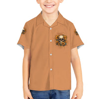 She Is Sunshine Sunflower Skull Family Matching Short Sleeve Bodycon Dress and Hawaiian Shirt - Wonder Print Shop