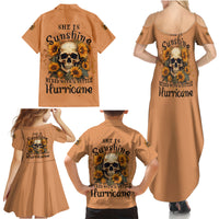 She Is Sunshine Sunflower Skull Family Matching Summer Maxi Dress and Hawaiian Shirt - Wonder Print Shop