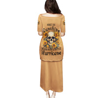 She Is Sunshine Sunflower Skull Puletasi - Wonder Print Shop