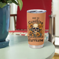 She Is Sunshine Sunflower Skull Tumbler Cup - Wonder Print Shop